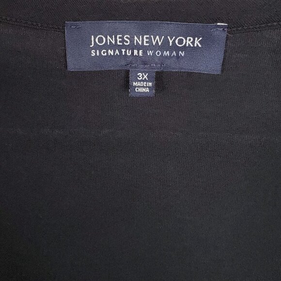 JNY Signature Size 3X Shirt Tee Floral Lace Front Overlay Scoop Neck Stretch - Picture 6 of 6